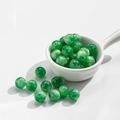 Polished green resin beads with marble texture for DIY jewelry making in a white bowl - 12mm Gilded Deep Green