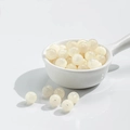 8mm cream white cat-eye beads with pearlescent luster for DIY jewelry making - 10mm / 10 Beads / Starry Cream White