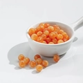 Polished orange macaron cat-eye loose beads for DIY handmade jewelry bracelets - 8mm / 10 Beads / Gold Foil Orange