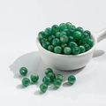 Translucent emerald green cat eye beads with gold sand effect for DIY jewelry - 8mm Gilded Jasper