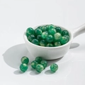 Dark green translucent cat-eye beads with gold shimmer for DIY jewelry making - 10mm Gilded Jasper