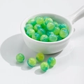 Green and yellow cat eye beads with marbled effect and single hole for DIY jewelry - 10mm / 10 Beads / Gilding Yellow Green