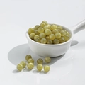 Translucent light green cat eye beads for DIY handmade jewelry and necklaces - 8mm Gilded Bean Green