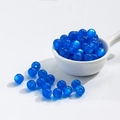 Blue 10mm cat eye resin beads for DIY jewelry and handmade bracelets with cat eye effect - 10mm Sapphire Blue Cat Eye