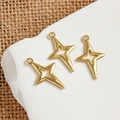 Trois pendentifs étoile évidés en alliage doré pour la création de bijoux DIY et colliers - Individuel / Or Mat