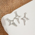 Lot de trois pendentifs étoile évidés en argent pour bijoux et colliers DIY - Individuel / Argent Mat