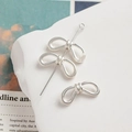 Connettore per gioielli a fiocco d'argento per bracciali fai-da-te e accessori per capelli - Argento Opaco