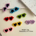 Abalorios de resina con forma de gafas de sol de corazón para manualidades DIY - 10 Unidades/Paquete (Colores mezclados al azar) / Estilo Corazón (kp6589)