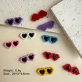 Mini gafas de sol de corazón en resina para manualidades con detalles de peso y tamaño - 10 Unidades/Paquete (Colores mezclados al azar) / Estilo Corazón Pequeño (kp6589)