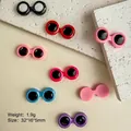 Mini gafas de resina de colores para manualidades de muñecas y decoración de fundas móvil - 10 Unidades/Paquete (Colores mezclados al azar) / Estilo Redondo (kp6589)