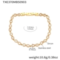 Détail du bracelet infini doré avec zircon et dimensions de 19,5 cm sur 0,5 cm environ - Bracelet Infini Zirconia Or 19cm