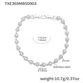Bracelet infini en acier inoxydable argenté avec pavé de zircons et fermoir pliant - Bracelet Rond Zirconia Argent 19cm