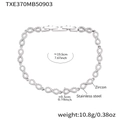Bracelet infini en acier inoxydable argenté serti de zircons et fermoir pliant - Bracelet Infini Zirconia Argent 19cm