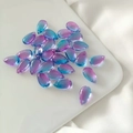 Blue and purple gradient teardrop glass petals for DIY hairpins and jewelry making - 20 Pieces Set / Gradient Blue Purple