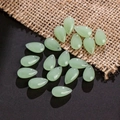 Polished light green teardrop jade glass beads for DIY hair accessories and jewelry - 20 Pieces Set / Synthetic Light Green Jade