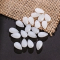 DIY milky white teardrop pendant bead with translucent finish for hairpins and jewelry - 20 Pieces Set / White Jade