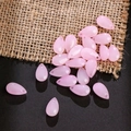Pink gradient glass waterdrop petals beads for DIY vintage Chinese hairpins - 20 Pieces Set / Pink Jade