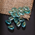 Waterdrop-shaped blue crystal bead with gold foil inclusions for DIY jewelry making - 20 Pieces Set / Lake Blue Gold Dust