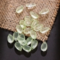 Pale green translucent teardrop glass beads with top hole for DIY hair accessories - 20 Pieces Set / Emerald Green