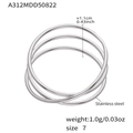 Anello multistrato minimalista in acciaio inossidabile argento taglia 7 da donna - US 7 / Color Acciaio Geometrico Multistrato