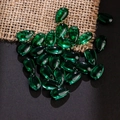 Translucent emerald green teardrop glass beads for DIY hair accessory making - 20 Pieces Set / The Wizard of Oz Green