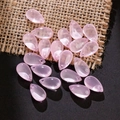 Pink translucent teardrop glass beads with pre-drilled holes for DIY jewelry making - 20 Pieces Set / Jelly Pink