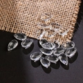 DIY teardrop glass flower petal beads in transparent finish for ancient style hairpins - 20 Pieces Set / Clear White