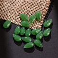 Green water drop shaped glass petal beads with pre-drilled holes for DIY jewelry - 20 Pieces Set / Green Jade