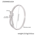 Bracciale a nodo in acciaio inossidabile argento con zirconi e finitura lucida - Bracciale a Nodo Colore Acciaio (Z509)