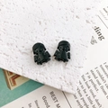 Pair of black alloy angel-shaped charms for DIY jewelry and accessory making - 13*10mm / Black