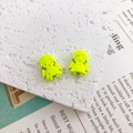 Fluorescent yellow girl shaped alloy beads for DIY jewelry making and bracelet crafts - 13*10mm / Yellow