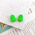 Green cartoon girl alloy beads for DIY jewelry making and handmade necklace accessories - 13*10mm / Green