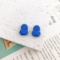 DIY jewelry charm featuring bright blue painted alloy angel bead for bracelets - 13*10mm / Dark Blue