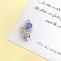 Silver tulip pendant with iridescent purple heart gemstone for DIY jewelry making - Purple Heart Tulip (Silver Base) / 26*12mm