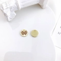 Golden round pendant with brown zircon butterfly pattern for DIY jewelry making - Butterfly Pattern (5422676526098) / 1# Brown Zirconia Gold