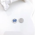 Silver round DIY charm pendant with blue rhinestone butterfly and textured back - Butterfly Shape (5422676526101) / 4# Blue Zirconia White K