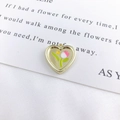 Golden heart pendant with pink tulip enamel for DIY jewelry making and handmade accessories - Pink Heart Tulip Gold