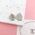 Silver tulip flower enamel heart pendant for DIY jewelry making and handmade crafts - Seal Pink Tulip White K