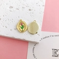 DIY golden alloy tulip pendant with pink oil drip finish and textured back for jewelry - Seal Pink Tulip Gold