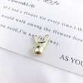 Golden bunny pendant with white enamel inlay for DIY necklaces and charm bracelets - White Gold Rabbit