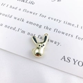 Gold rabbit charm with black enamel ears and eyes for DIY jewelry making and crafts - Black Gold Rabbit