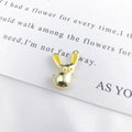 Golden alloy rabbit pendant with yellow enamel accents for DIY jewelry making - Yellow Gold Rabbit