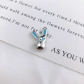 Silver rabbit pendant with blue enamel for DIY jewelry making and necklaces - Blue Silver Rabbit