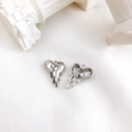 Silver melting heart pendant with sparkling cubic zirconia for DIY jewelry making - White K White Diamond