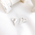 Silver melting heart pendant with sparkling cubic zirconia in a matte finish design - Matte Silver With White Rhinestone