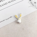 Silver alloy rabbit pendant with yellow enamel details for DIY jewelry making charms - Yellow Matte Silver Rabbit
