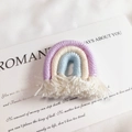 Boho rainbow tassel charm in lilac and light blue for DIY jewelry and crafts - Purple (Large)