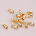 Capicorda cilindrici placcati in oro per gioielli con finitura lucida a specchio - Diametro interno 1mm / 14k