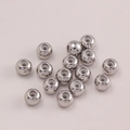 Perle scorrevoli in argento lucido con silicone per creazione collane DIY - 6mm / Bianco K/Argento