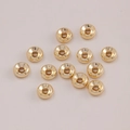 12er Set vergoldete Messing-Zwischenperlen mit polierter Oberfläche für DIY-Schmuck - 4mm / 14K-Gold